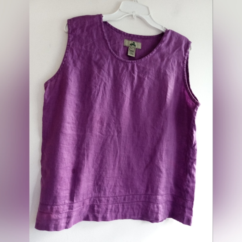 Purple Sleeveless Linen Top - Size L